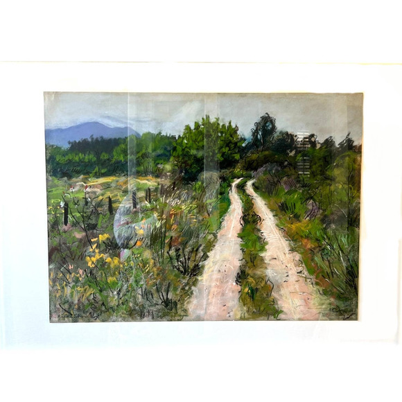 Kalman Aron Original Signed Landscape Flower Fields Pastel Paper Acrylic Frame - Picture 1 of 8